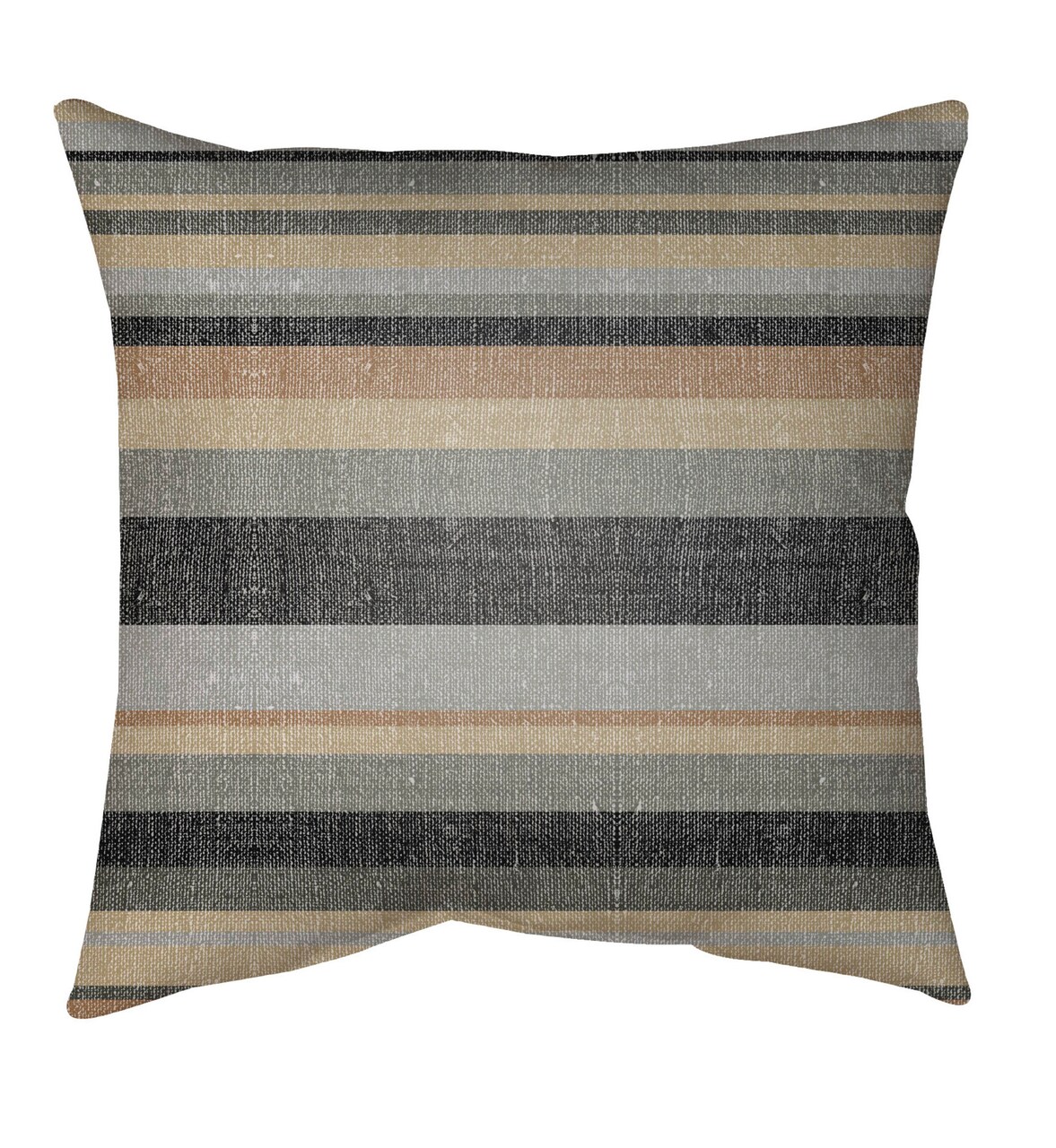 Tiwari Home 18" Gray and Black Striped Pattern Square Throw Pillow Cover